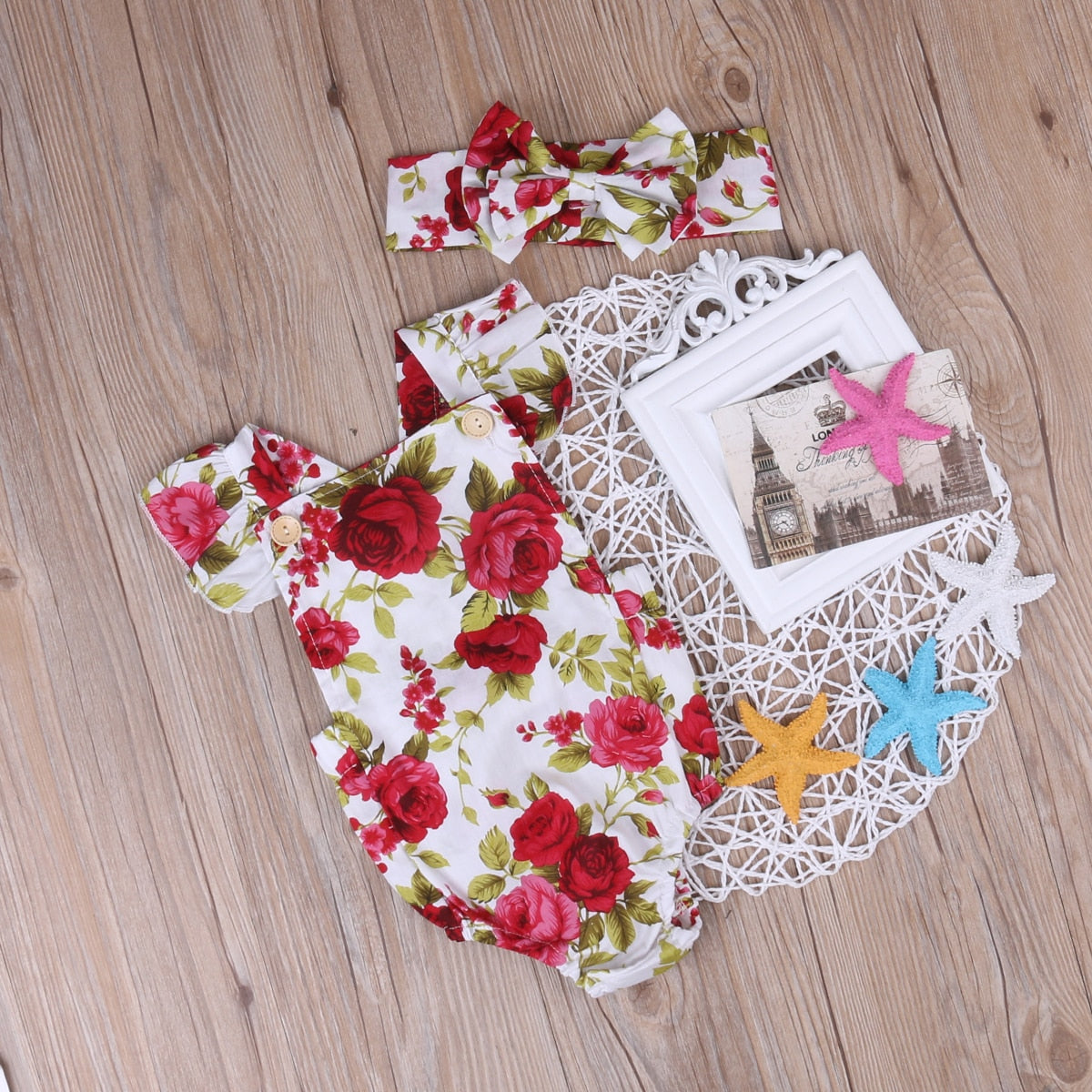 2pcs Baby Jumpsuit + Headband